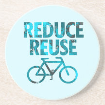 Reduce Reuse Bicycle Drink Coaster
