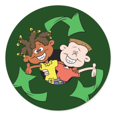 Reduce Reuse Recycle (3) Round Stickers by earthdayshirtsgifts
