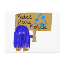 reduce reuse recycle blue post card