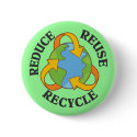 Reduce Reuse Recycle buttons by earthdayshirtsgifts Reduce Reuse Recycle buttons