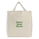 Reduce Reuse Recycle embroidered bags by JessicaInSeattle Reduce Reuse Recycle embroidered bags