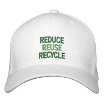 Reduce, Reuse, Recycle Embroidered Hats