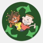 Reduce Reuse Recycle Kids Round Sticker