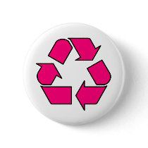 Reduce Reuse Recycle Logo Symbol Arrow 3R Pinback Buttons