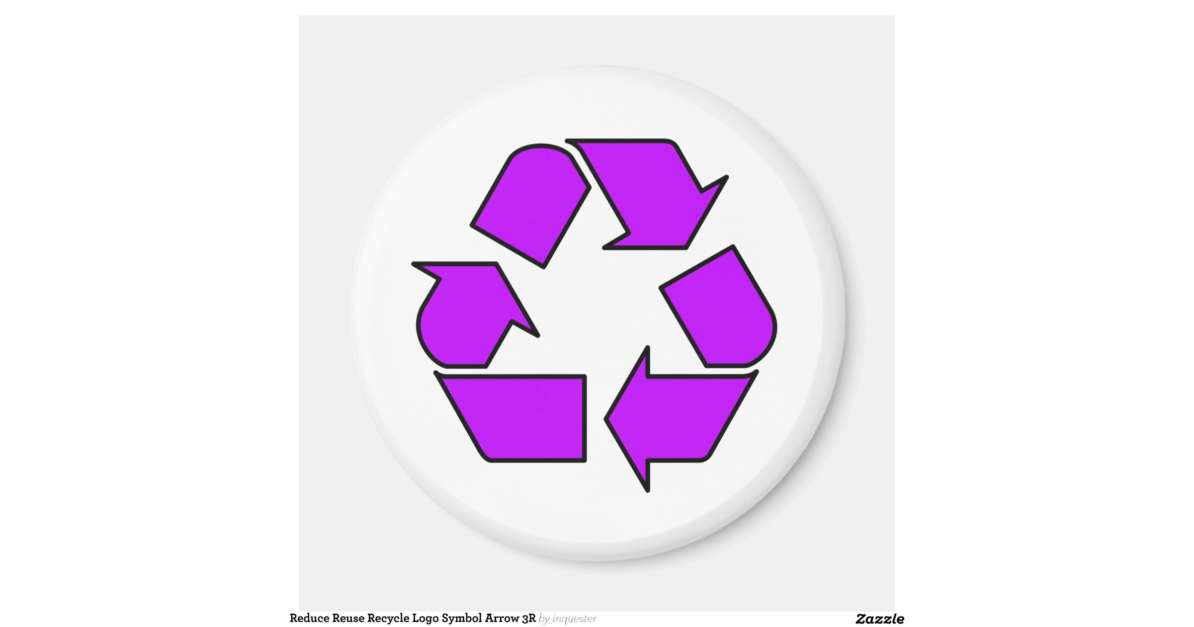 Reduce Reuse Recycle Logo Symbol Arrow 3R 2 Inch Round ...