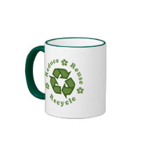Reduce Reuse Recycle mugs by ecogreenbags Reduce Reuse Recycle mugs