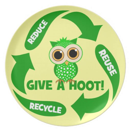 reduce reuse recycle plate Zazzle