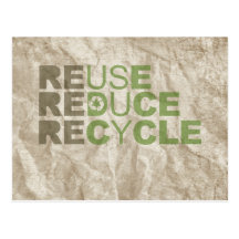 REDUCE REUSE RECYCLE - POST CARD