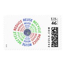 Reduce, Reuse, Recycle Postage Stamp
