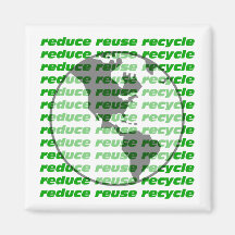reduce reuse recycle refrigerator magnet