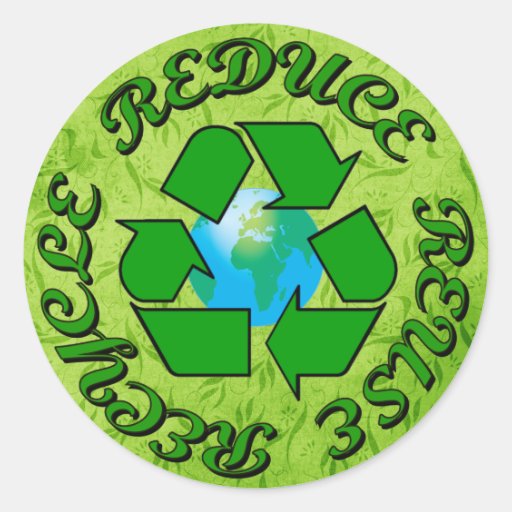 Reduce Reuse Recycle Classic Round Sticker Zazzle