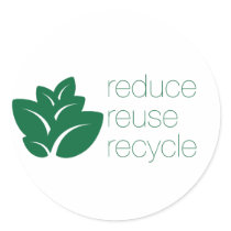 Reduce, reuse, recycle stickers