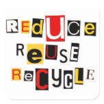 Reduce Reuse Recycle Square Sticker