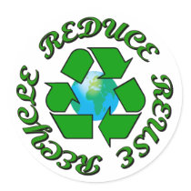 Reduce Reuse Recycle Round Sticker