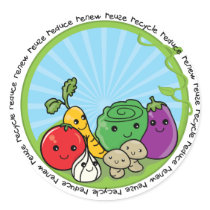 Reduce Reuse Recycle Veggies stickers by ellybean Reduce Reuse Recycle Veggies stickers