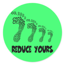 Reduce your carbon footprint round sticker