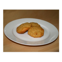 Reduced Sugar Peanut Butter Cookies Recipe Card Post Card