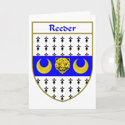 Reeder Coat of Arms/Family Crest Greeting Cards by NameGame