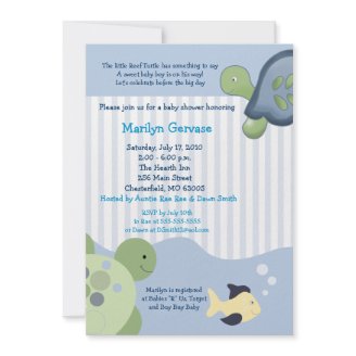 REEF TURTLE 5x7 Baby Shower Invitation