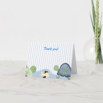 REEF TURTLE Folded Thank you note Greeting Cards