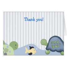 REEF TURTLE Folded Thank you note Greeting Cards