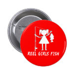 REEL GIRLS FISH! PINBACK BUTTONS