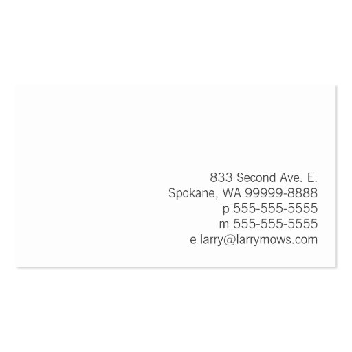 Reel Mower Business Card Templates (back side)