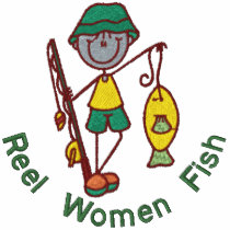 Reel Women Fish embroidered shirts by Embroidery4U Reel Women Fish embroidered shirts
