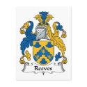 Reeves Family Crest postcards by coatsofarms Reeves Family Crest postcards