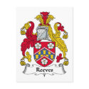 Reeves Family Crest postcards by coatsofarms Reeves Family Crest postcards