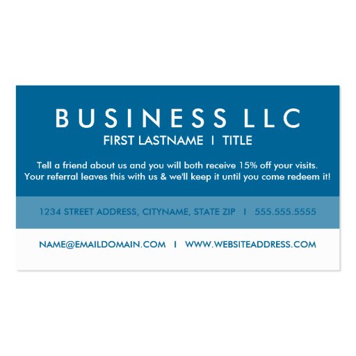 refer a friend overlaid business cards (back side)