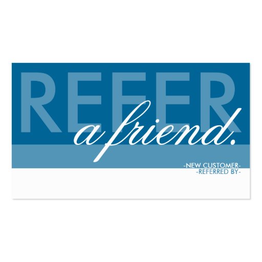 refer a friend overlaid business cards (front side)