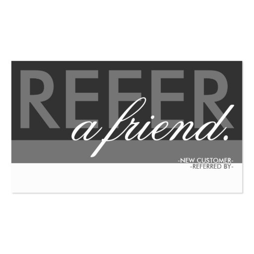 refer a friend overlay business card