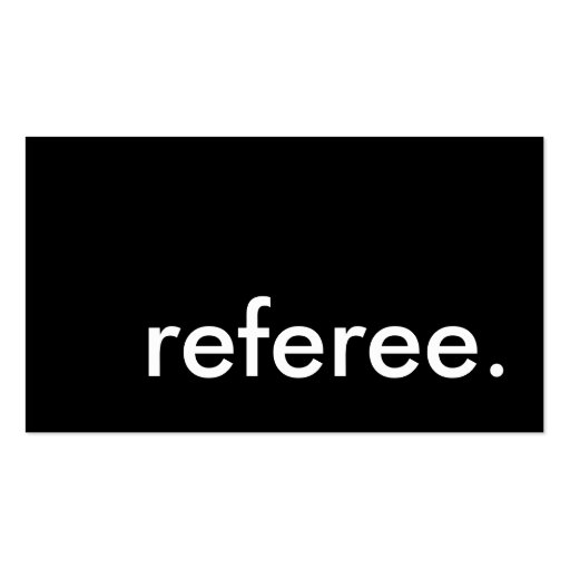 referee. business card template (front side)