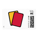 Referee red yellow card stamp