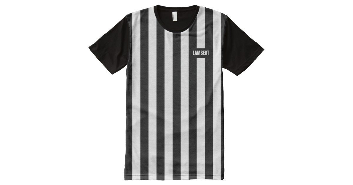 Referee Stripes with Name Template All-Over Print Shirt | Zazzle
