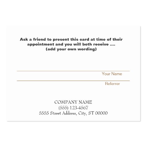 Referral Card Professional Entrepreneur Black Business Card Templates (back side)