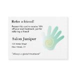 Referral Card with massage hand Business Card Template