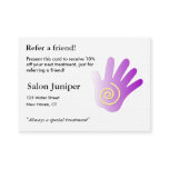 Referral Card with massage hand Business Cards