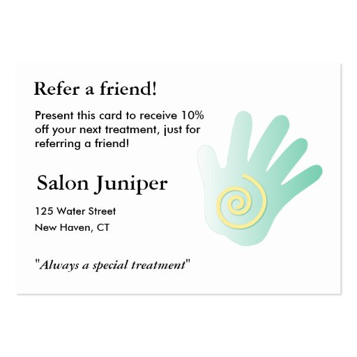 Referral Card with massage hand Business Card Template