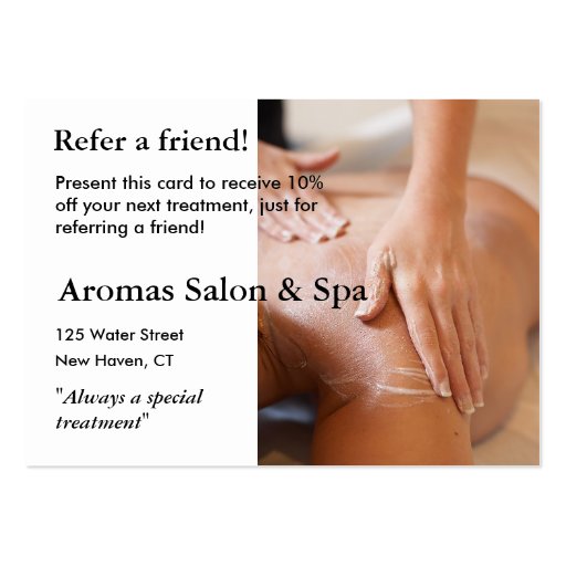 Referral Card with massage hands Business Cards
