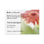 Referral Card with pink gerbena daisy Business Cards