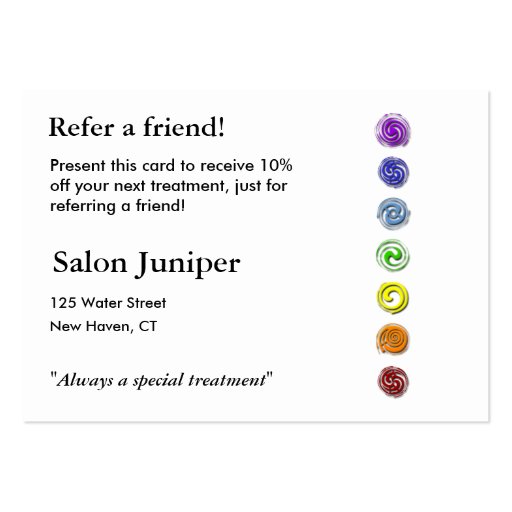 Referral Card with seven chakras Business Card Templates