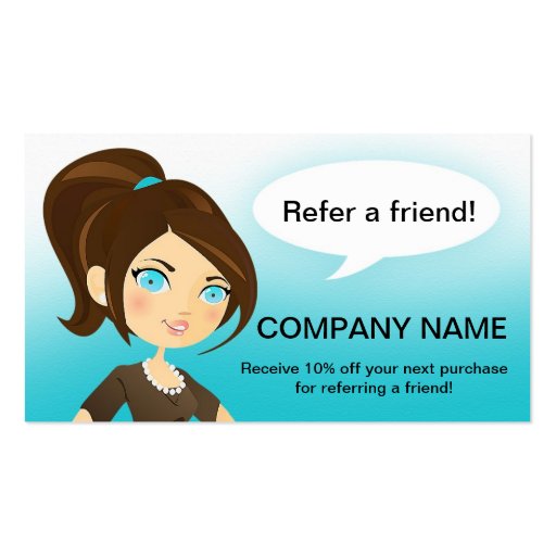 Referral Tell a Friend Business Card (front side)