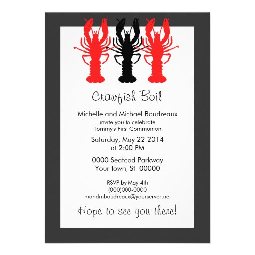 Refined Crawish / Lobster boil invitations