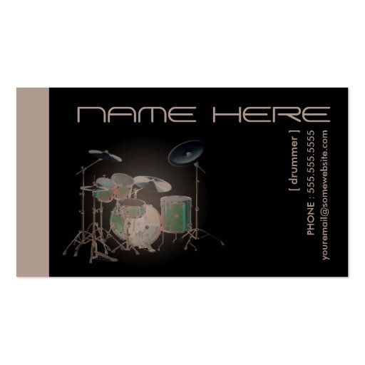 refined drums business card templates (front side)