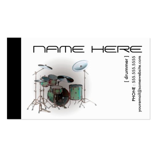 refined drums business cards (front side)