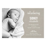 Refined Elegance Baby Birth Announcement invitations