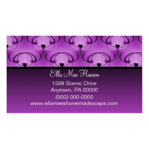 Refined Elegance Business Card, Lovely Lavender (back side)