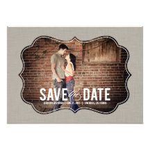 Refined Elegance Photo Save The Date - Khaki Cards